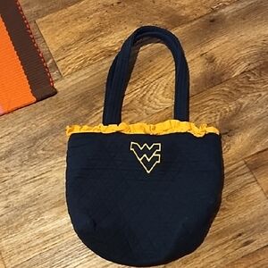 Navy and Gold Quilted Tote Bag